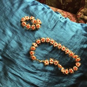 Ghanaian glass beaded flower necklace